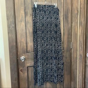 Navy print Maxi Skirt